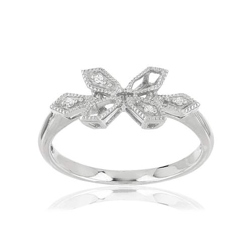 White gold ring 375 zirconias