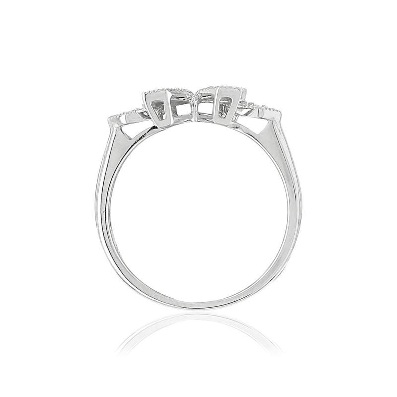 Bague or blanc 375 zirconias - vue 2