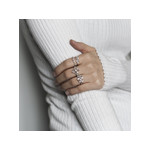 Bague or blanc 375 zirconias - vue porté 2