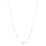 Collier or blanc 375 zirconia 45 cm - vue 1