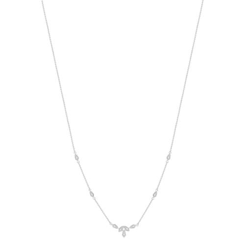 Collier or blanc 375 zirconia 45 cm