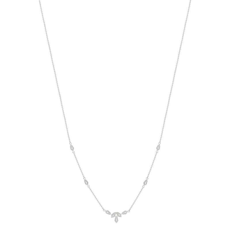 Collier or blanc 375 zirconia 45 cm - vue 1