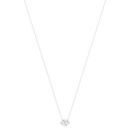 Collier or blanc 375 zirconia 43 cm