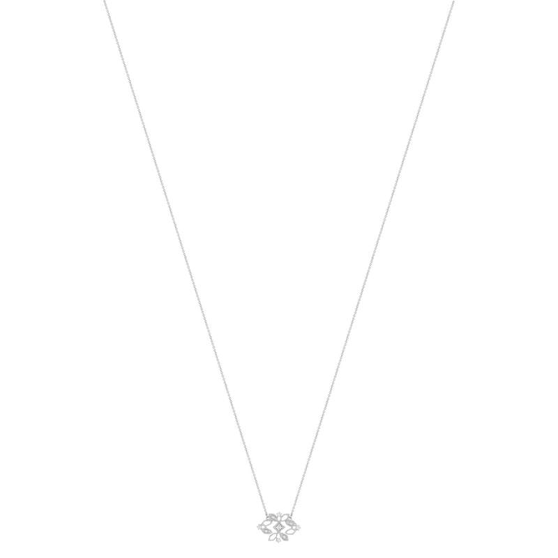375 white gold necklace with zirconia, 43 cm - view 1