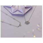 Witgouden 375 zirkonia collier 43 cm - bekijk D2