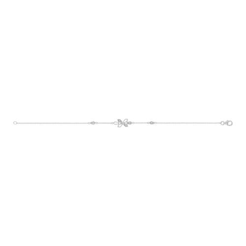 Bracelet or blanc 375 zirconias 19 cm