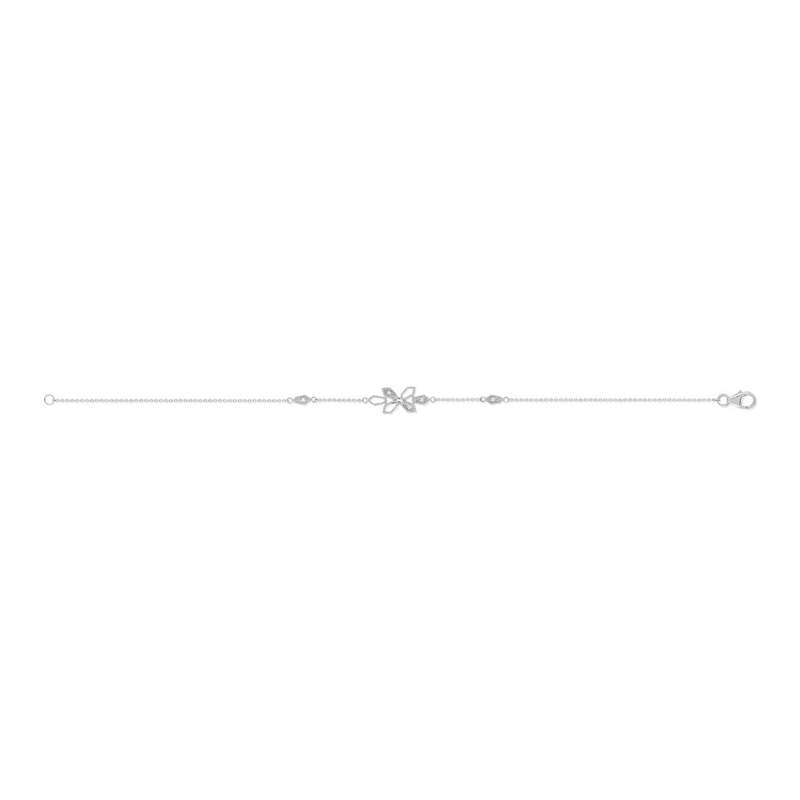 Bracelet or blanc 375 zirconias 19 cm - vue 1