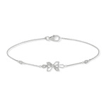 Bracelet or blanc 375 zirconias 19 cm - vue 2