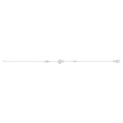Bracelet or blanc 375 zirconias 19 cm