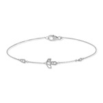 Bracelet white gold 375 zirconias 19 cm - view 2