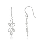 Boucles d'oreilles or blanc 375 zirconias - vue 1