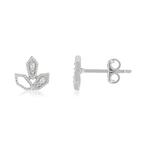 Boucles d'oreilles or blanc 375 zirconias