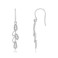Boucles d'oreilles or blanc 375 zirconias