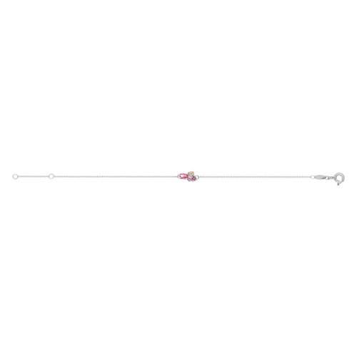 Bracelet or blanc 375 pierres fines 18 cm