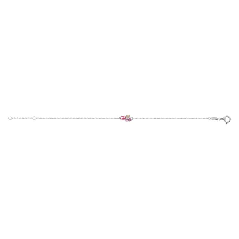 Bracelet or blanc 375 pierres fines 18 cm - vue 1