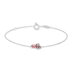 Bracelet or blanc 375 pierres fines 18 cm - vue 2