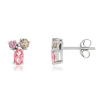 Boucles d'oreilles or blanc 375 pierres fines - vue 1