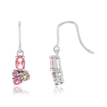 Boucles d'oreilles or blanc 375 pierres fines