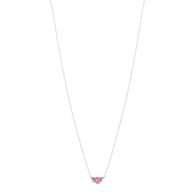 Collier or blanc 375 pierres fines 45 cm - vue 1
