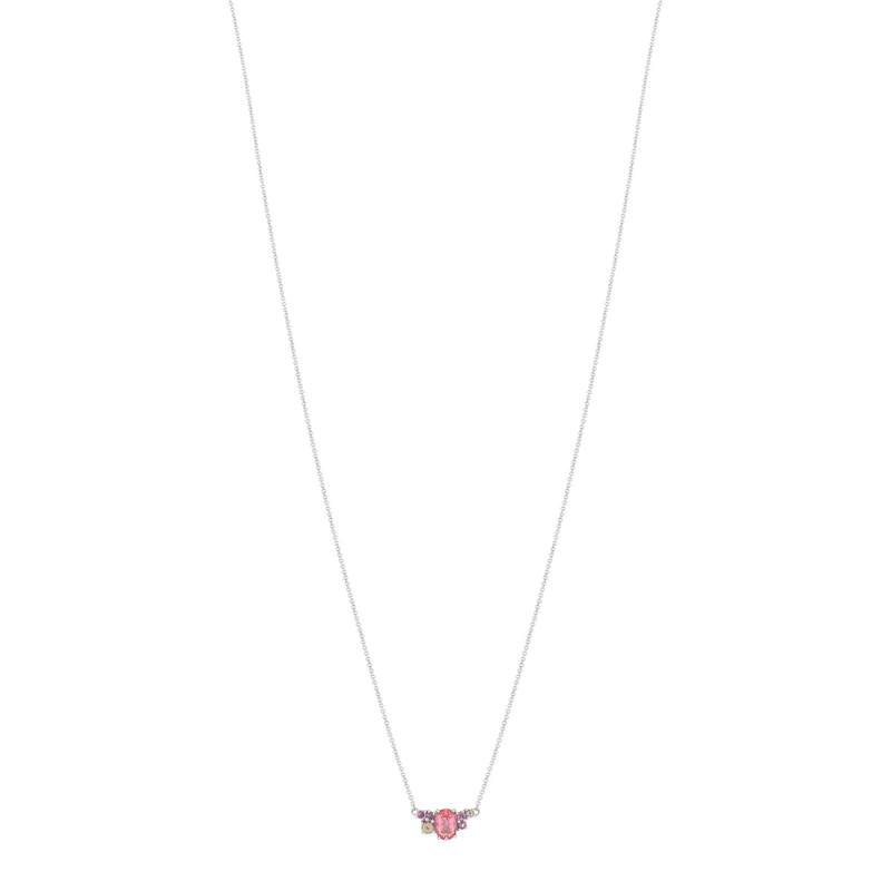 Collier or blanc 375 pierres fines 45 cm - vue 1