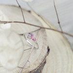 Bague or blanc 375 pierres fines - vue D3