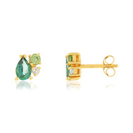 Boucles d'oreilles or jaune 375 pierres fines