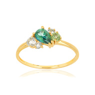Bague or jaune 375 pierres fines