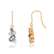 Boucles d'oreilles or rose 375 pierres fines