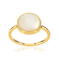 Bague or 375 nacre