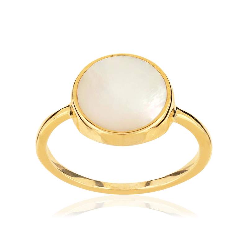 Bague or 375 nacre ovale - vue 1