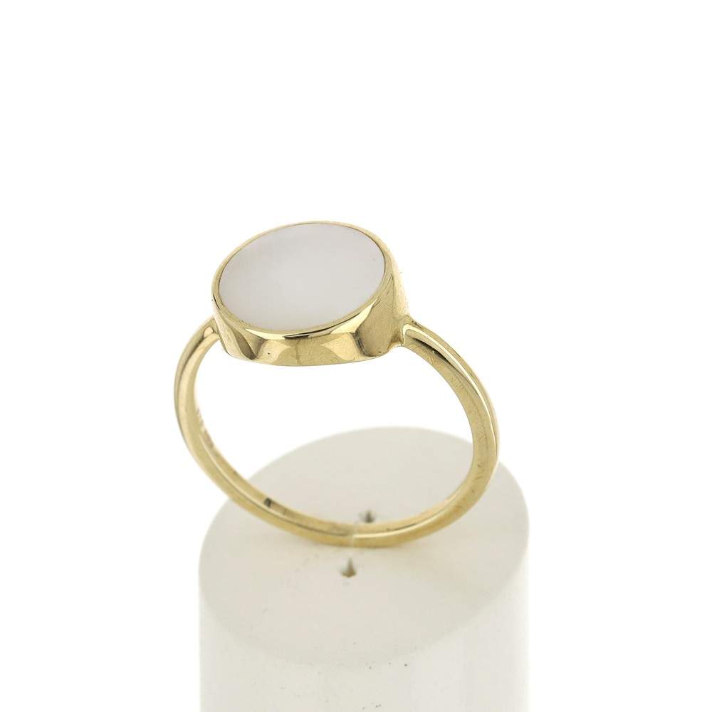Bague or 375 nacre ovale - vue 2