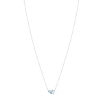 Collier or blanc 375 iolites et topazes traitées 45 cm - vue 1