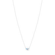 Collier or blanc 375 iolite et topaze