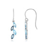 Boucles d'oreilles or blanc 375 pendants topazes bleues traitées et London Blue - vue V1