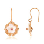 Boucles d'oreilles or rose 375 nacres, rhodolites - vue 1