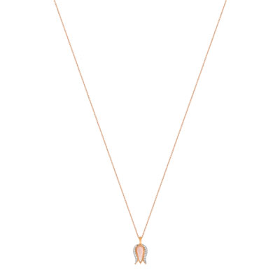 Collier or 375 2 tons nacre et zirconias 45 cm - vue 1
