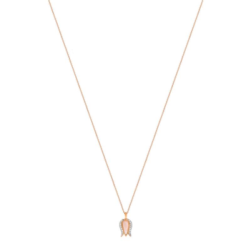 Collier or 375 2 tons nacre et zirconias 45 cm - vue 1