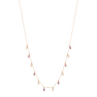 Collier or rose 375 améthyste et pierre de lune