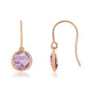 Boucles d'oreilles or rose 375 améthystes