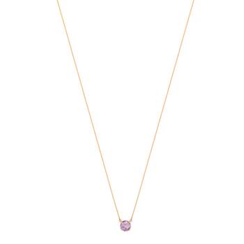 Gold necklace 375 pink amethyst 43 cm