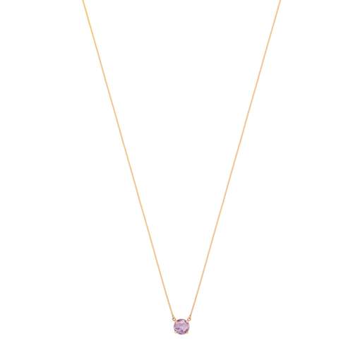Collier or 375 rose améthyste 43 cm