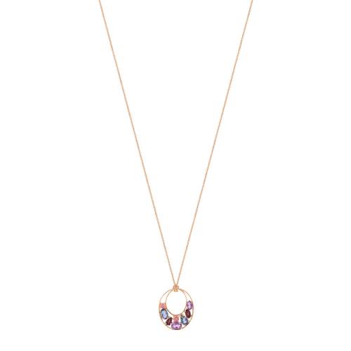 Collier or rose 375 pierres fines 45 cm