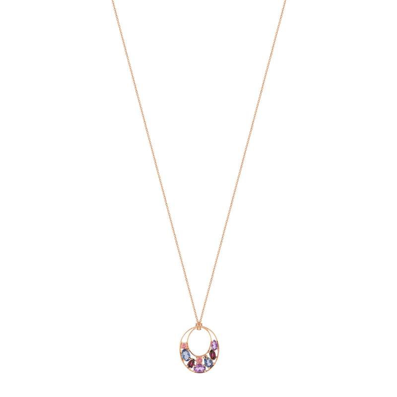 Collier or rose 375 pierres fines 45 cm - vue 1