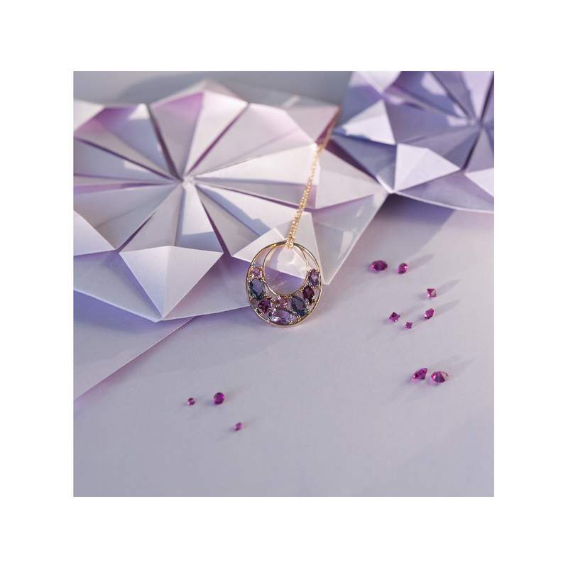 Collier or rose 375 pierres fines 45 cm - vue D2