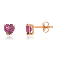 Boucles d'oreilles or rose 375 grenats rhodolites