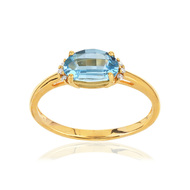 Bague or 375 topaze diamants