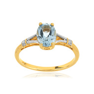 Bague or 375 2 tons topaze diamants