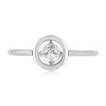 Bague or blanc 375 diamant - vue 3