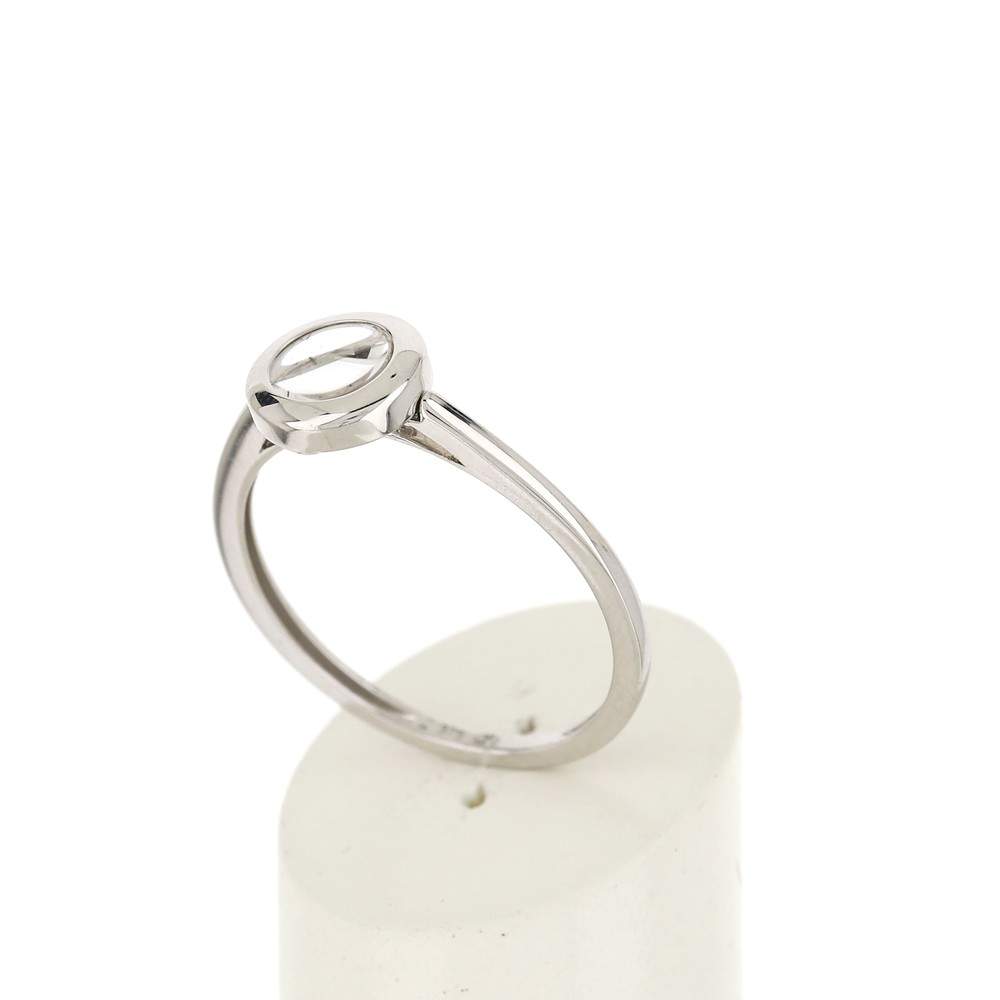 Bague or blanc 375 diamant - vue 3