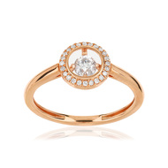 Bague or rose 375 diamants
